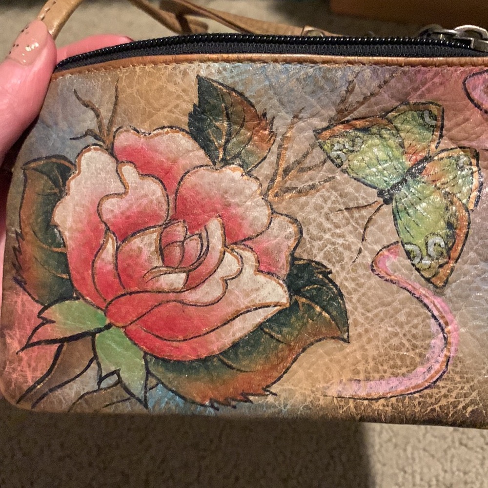 Anuschka Leather Painted Wristlet